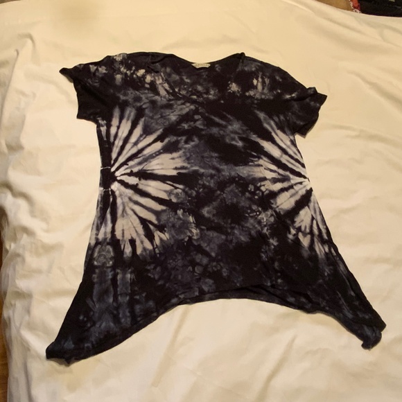 TRYST Tie Dye Loose Fit Lightweight Stretchy Long T-Shirt Short Sleeve Tunic- XL - Picture 3 of 8